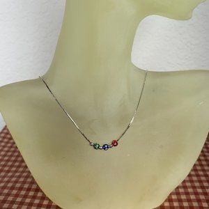 NWOT 16" Italian 3 Ball Real Silver (not plated) Necklace